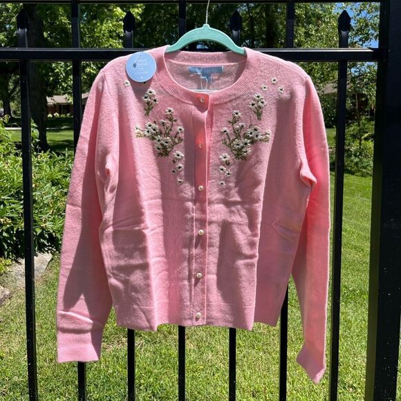 Hill House Audrey Embroidered Cardigan NWT - Picture 7 of 12